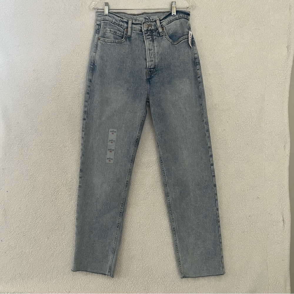 Old Navy Button Up Jeans Faded High Rise Size 10 NWT